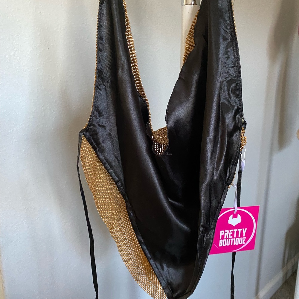 Gold Rhinestone Halter Top Open Back - Picture 5 of 5